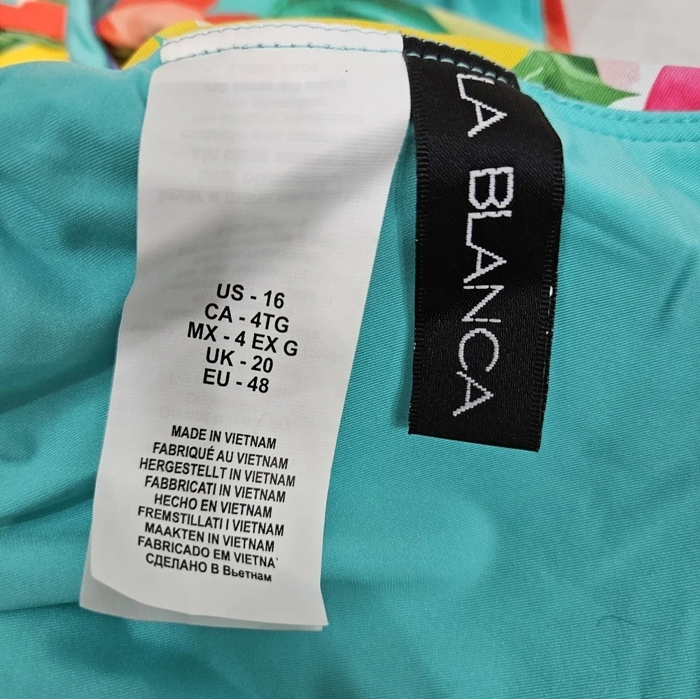 NWT La Blanca Tropea Tropical Halter Bikini Top Size 16 Women's Q20‎